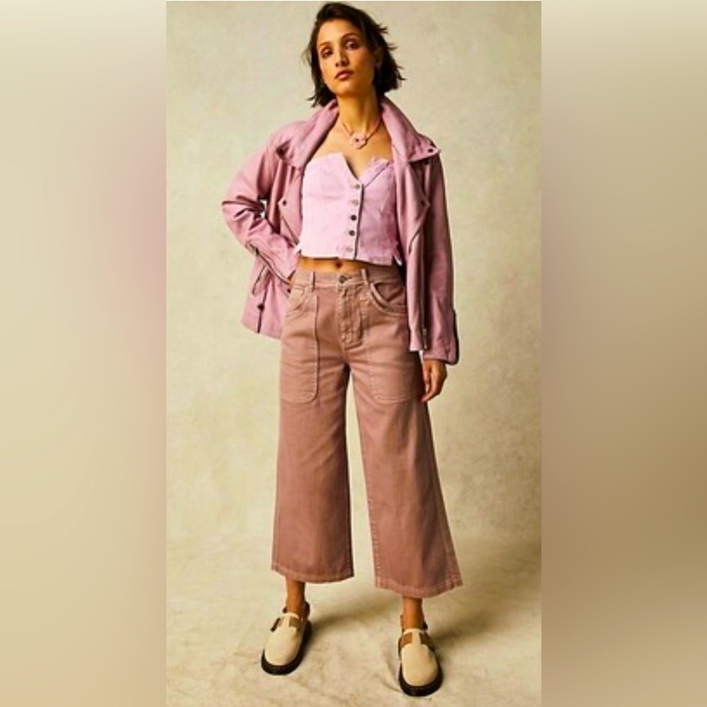 Free People We The Free Piper Mid-Rise Crop Wide-Leg Jeans